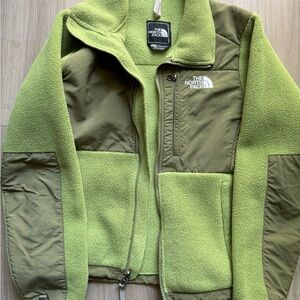 The North Face Olive and Light Green Two-Tone Fleece Jacket